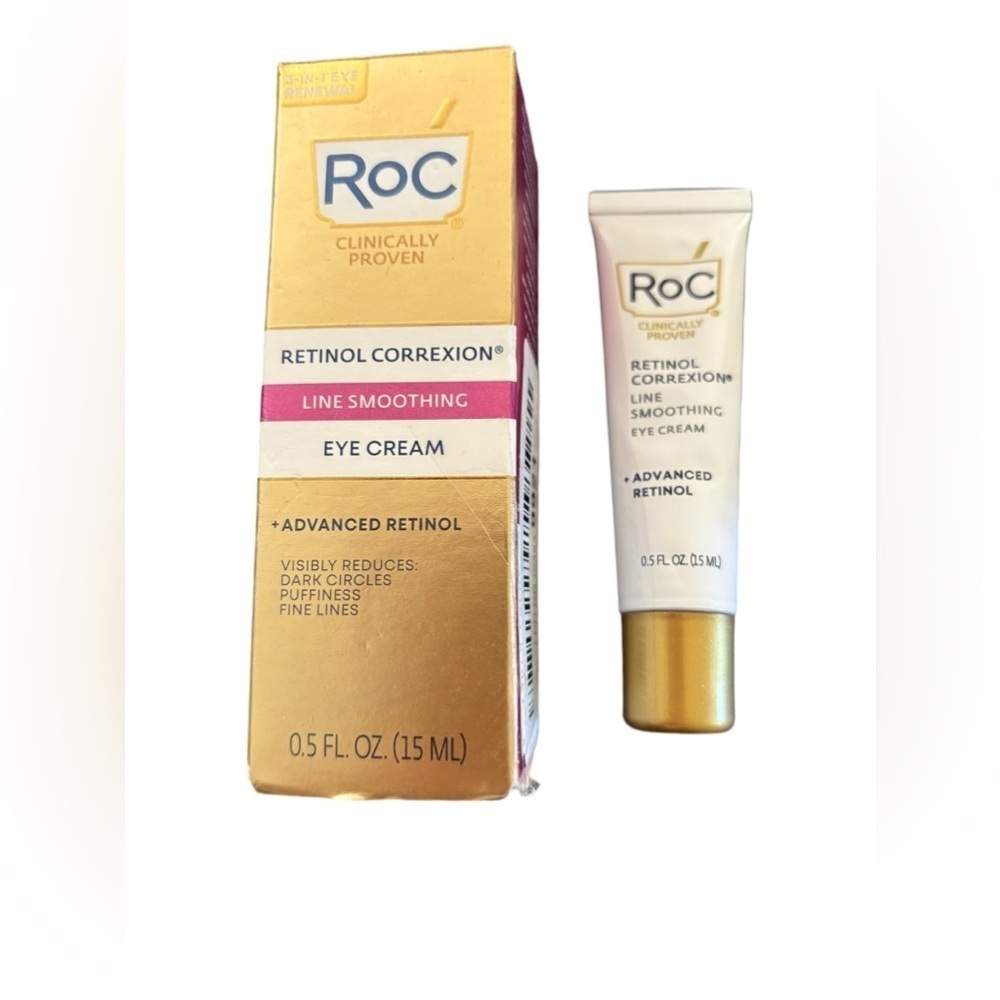 ROC Retinol Correxion Line Smoothing Eye Cream .5 Oz Reduce Fine Lines Puffiness